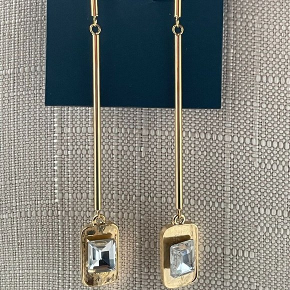 Botkier Women Earrings Gold Tone Long Drop dangle Ear Jewelry New - Picture 4 of 11